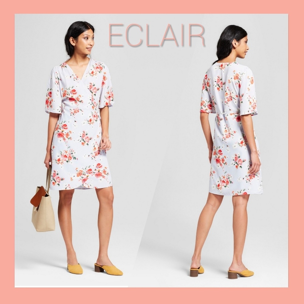 Floral Print Short Sleeve Wrap